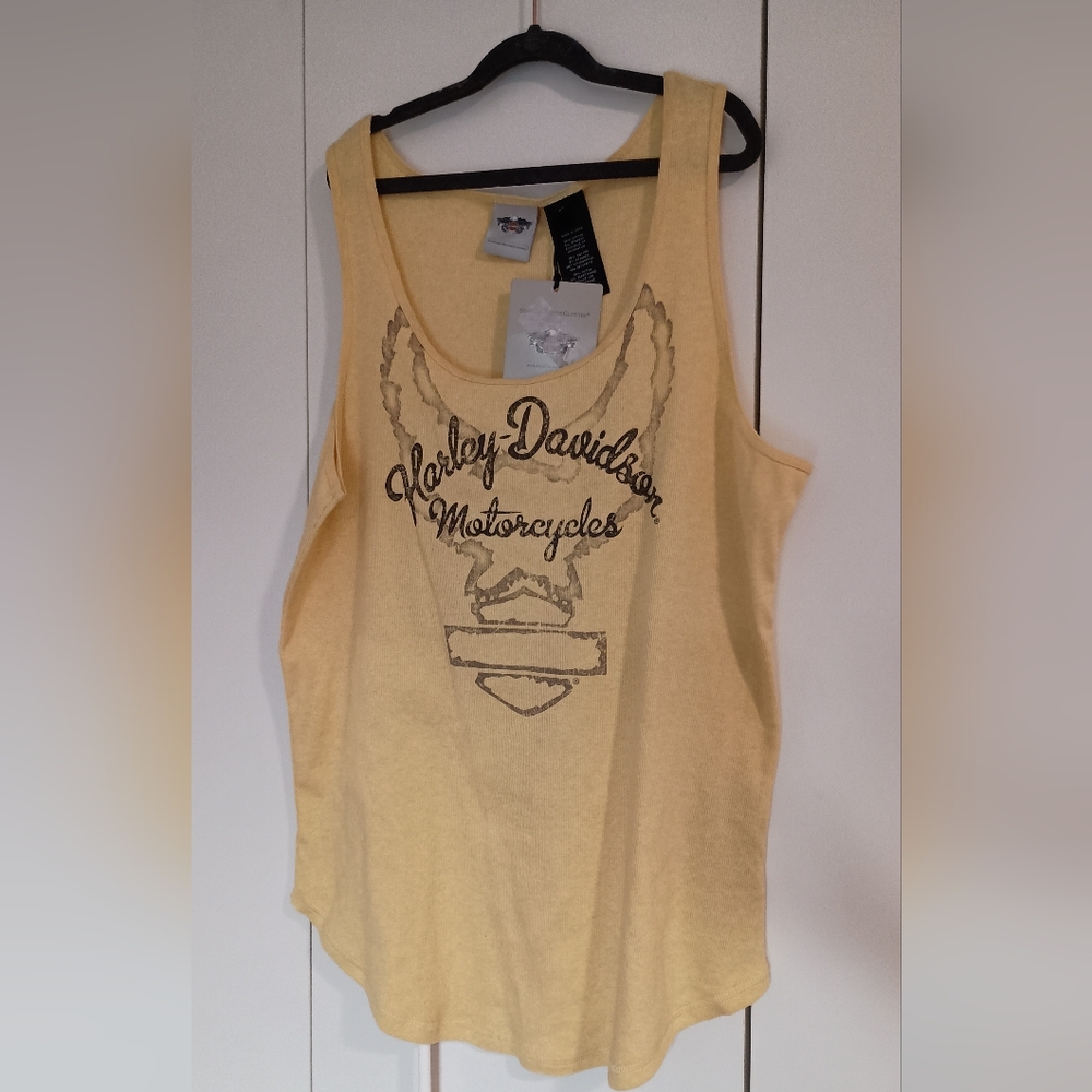 Harley Davidson Yellow Tank Top New!